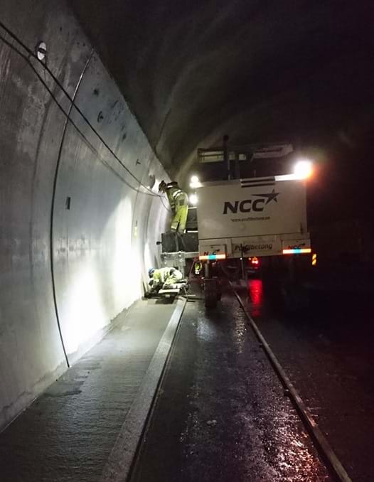 Støp i tunnel på Gran, 2015