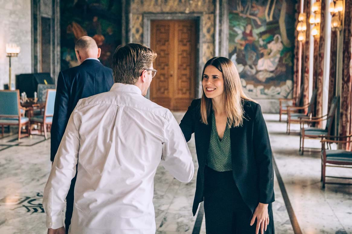 John Markus Rødal og Eric Staurset fra Unicon og Sirin Stav fra Oslo Kommune. Foto: Ronny Boysen for Klimaetaten.